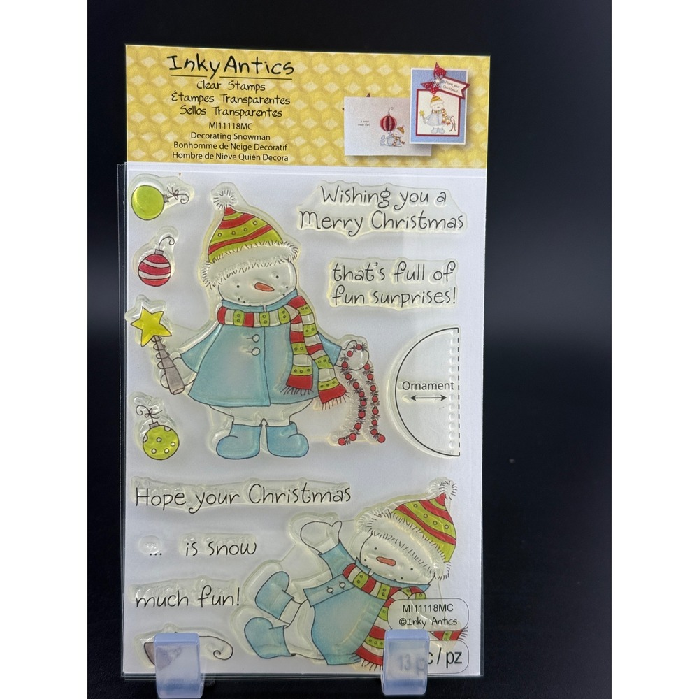Inky Antics Decorating Snowman Clear Stamps MI11118MC HoneyPOP Christmas 3D DIY